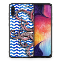 Thumbnail for Θήκη Samsung A50/A30s Chevron Devilfish από τη Smartfits με σχέδιο στο πίσω μέρος και μαύρο περίβλημα | Samsung A50/A30s Chevron Devilfish case with colorful back and black bezels