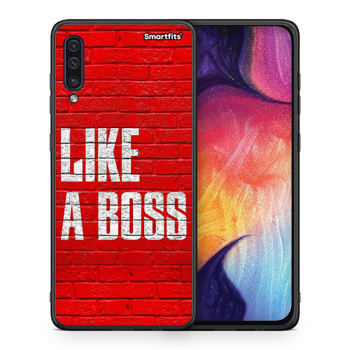 Θήκη Samsung A50/A30s Like A Boss από τη Smartfits με σχέδιο στο πίσω μέρος και μαύρο περίβλημα | Samsung A50/A30s Like A Boss case with colorful back and black bezels