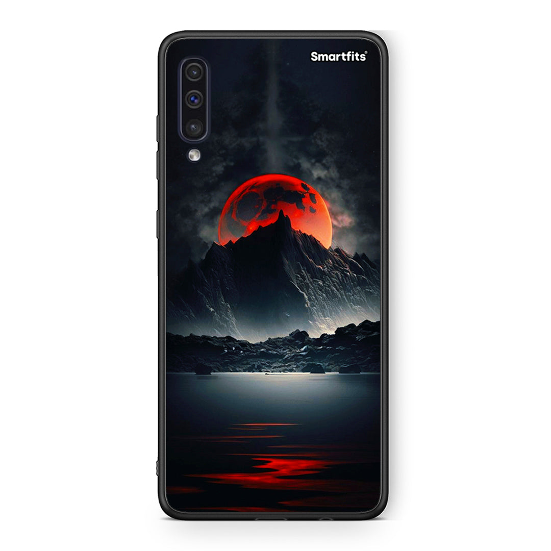 samsung a50 Red Full Moon θήκη από τη Smartfits με σχέδιο στο πίσω μέρος και μαύρο περίβλημα | Smartphone case with colorful back and black bezels by Smartfits