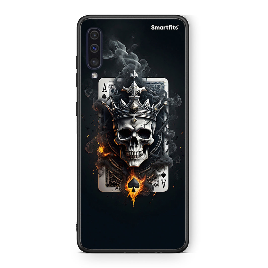 samsung a50 Skull King Ace θήκη από τη Smartfits με σχέδιο στο πίσω μέρος και μαύρο περίβλημα | Smartphone case with colorful back and black bezels by Smartfits