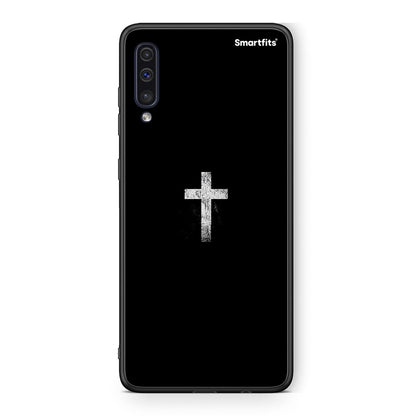 samsung a50 White Cross θήκη από τη Smartfits με σχέδιο στο πίσω μέρος και μαύρο περίβλημα | Smartphone case with colorful back and black bezels by Smartfits