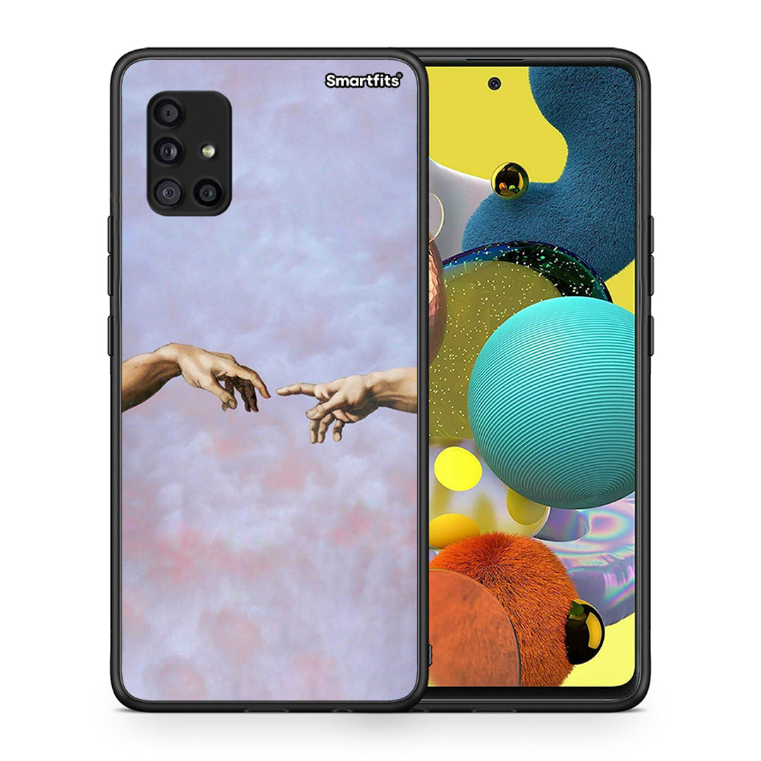 Θήκη Samsung Galaxy A51 5G Adam Hand από τη Smartfits με σχέδιο στο πίσω μέρος και μαύρο περίβλημα | Samsung Galaxy A51 5G Adam Hand case with colorful back and black bezels