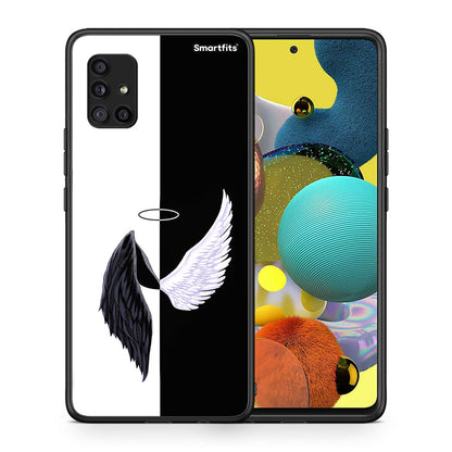 Θήκη Samsung Galaxy A51 5G Angels Demons από τη Smartfits με σχέδιο στο πίσω μέρος και μαύρο περίβλημα | Samsung Galaxy A51 5G Angels Demons case with colorful back and black bezels