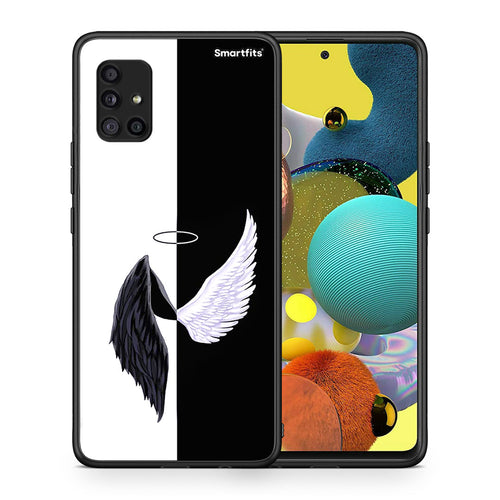 Θήκη Samsung Galaxy A51 5G Angels Demons από τη Smartfits με σχέδιο στο πίσω μέρος και μαύρο περίβλημα | Samsung Galaxy A51 5G Angels Demons case with colorful back and black bezels