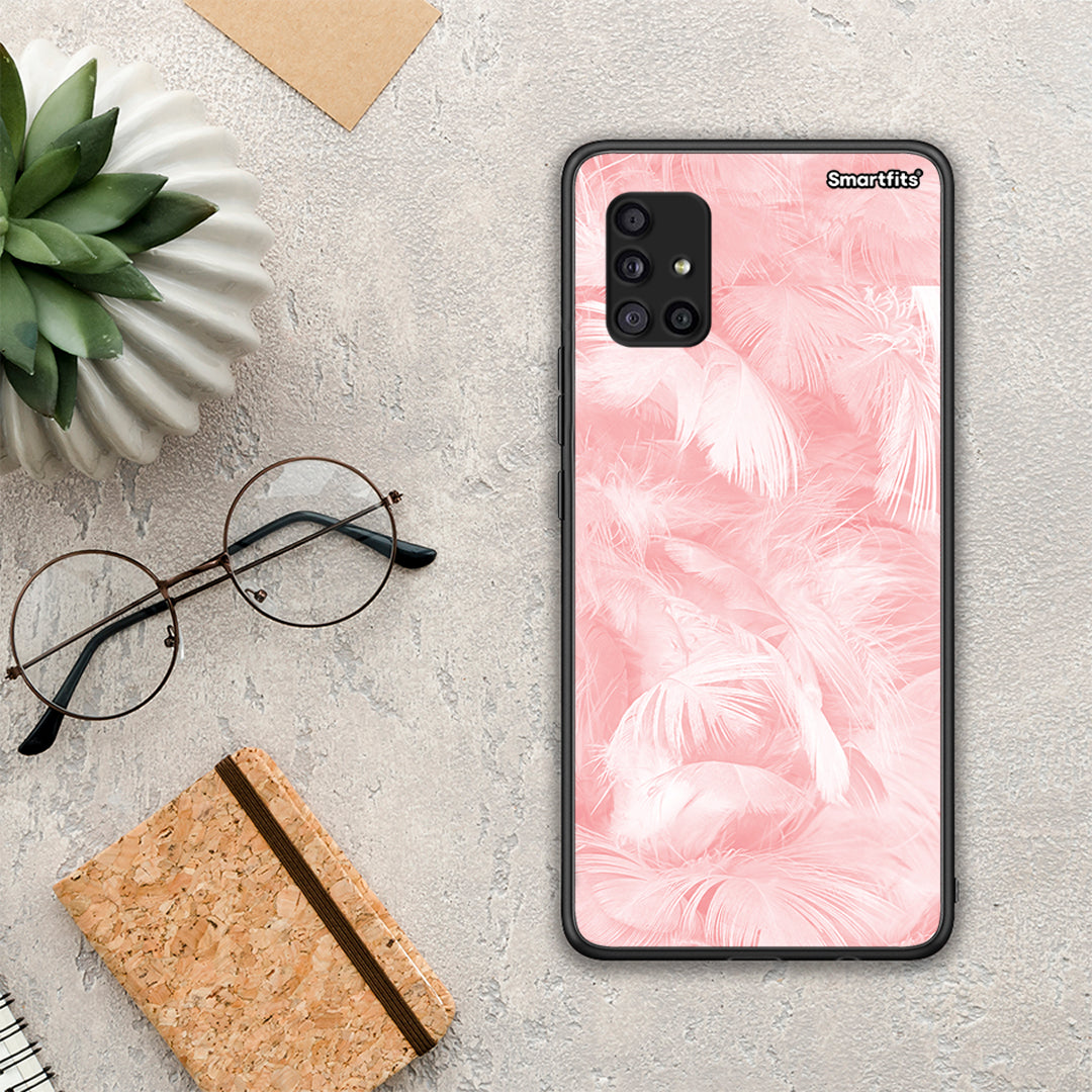 Boho Pink Feather - Samsung Galaxy A51 5G θήκη