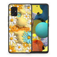 Thumbnail for Θήκη Samsung Galaxy A51 5G Bubble Daisies από τη Smartfits με σχέδιο στο πίσω μέρος και μαύρο περίβλημα | Samsung Galaxy A51 5G Bubble Daisies case with colorful back and black bezels