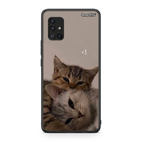 Thumbnail for Samsung Galaxy A51 5G Cats In Love Θήκη από τη Smartfits με σχέδιο στο πίσω μέρος και μαύρο περίβλημα | Smartphone case with colorful back and black bezels by Smartfits