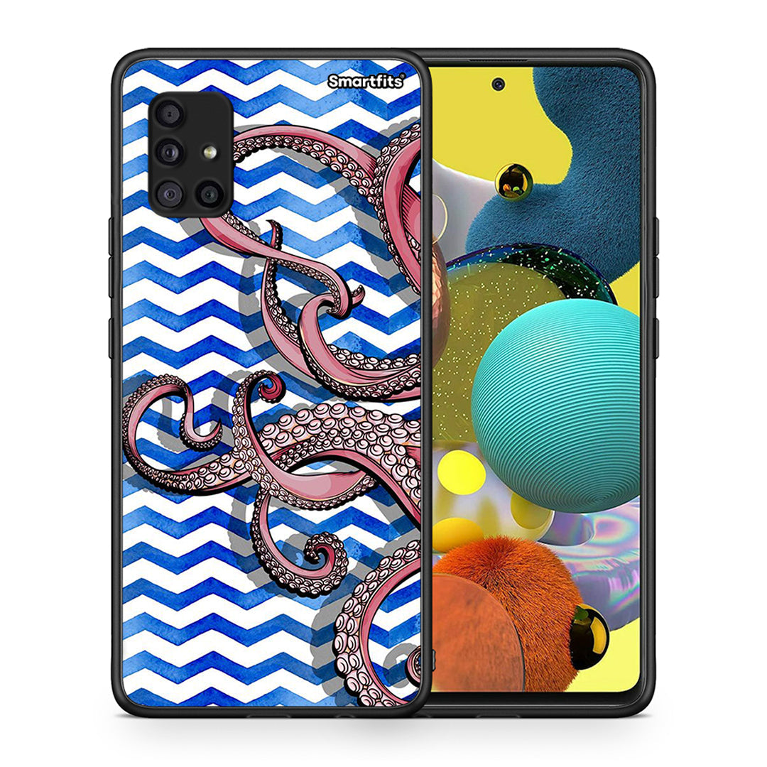 Θήκη Samsung Galaxy A51 5G Chevron Devilfish από τη Smartfits με σχέδιο στο πίσω μέρος και μαύρο περίβλημα | Samsung Galaxy A51 5G Chevron Devilfish case with colorful back and black bezels