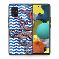 Thumbnail for Θήκη Samsung Galaxy A51 5G Chevron Devilfish από τη Smartfits με σχέδιο στο πίσω μέρος και μαύρο περίβλημα | Samsung Galaxy A51 5G Chevron Devilfish case with colorful back and black bezels