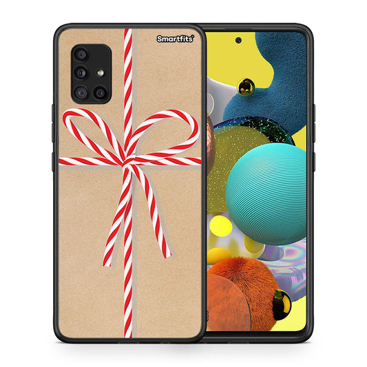 Θήκη Samsung Galaxy A51 5G Christmas Gift από τη Smartfits με σχέδιο στο πίσω μέρος και μαύρο περίβλημα | Samsung Galaxy A51 5G Christmas Gift case with colorful back and black bezels