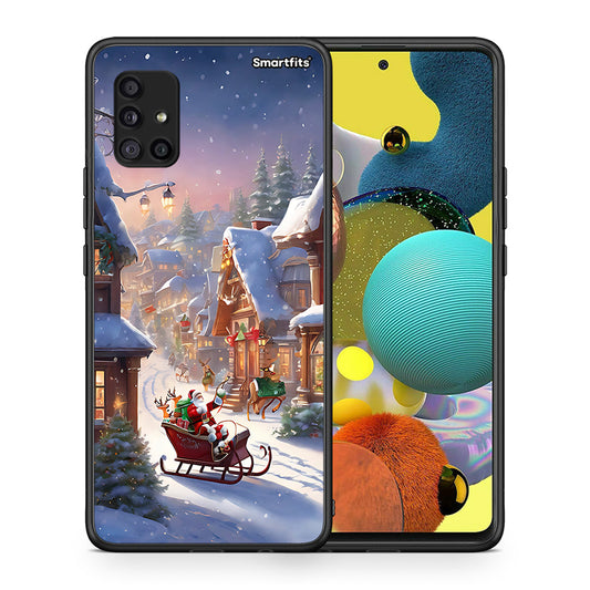 Θήκη Samsung Galaxy A51 5G Christmas Snow από τη Smartfits με σχέδιο στο πίσω μέρος και μαύρο περίβλημα | Samsung Galaxy A51 5G Christmas Snow case with colorful back and black bezels