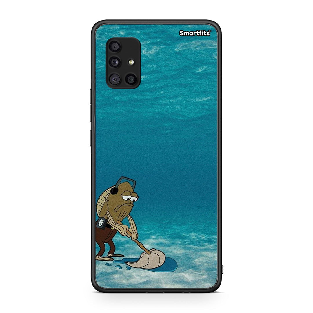 Samsung Galaxy A51 5G Clean The Ocean Θήκη από τη Smartfits με σχέδιο στο πίσω μέρος και μαύρο περίβλημα | Smartphone case with colorful back and black bezels by Smartfits