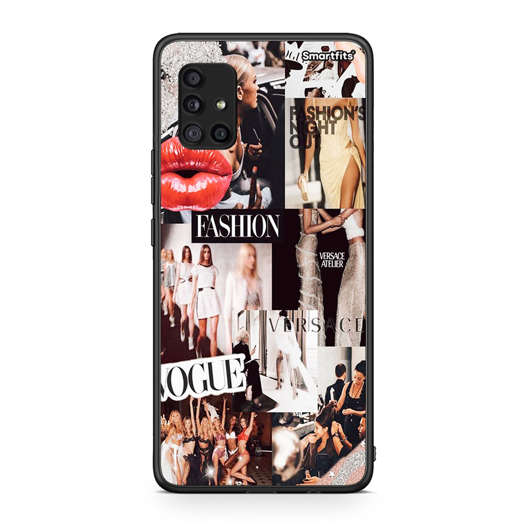 Samsung Galaxy A51 5G Collage Fashion Θήκη Αγίου Βαλεντίνου από τη Smartfits με σχέδιο στο πίσω μέρος και μαύρο περίβλημα | Smartphone case with colorful back and black bezels by Smartfits