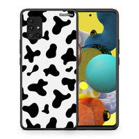 Thumbnail for Θήκη Samsung Galaxy A51 5G Cow Print από τη Smartfits με σχέδιο στο πίσω μέρος και μαύρο περίβλημα | Samsung Galaxy A51 5G Cow Print case with colorful back and black bezels