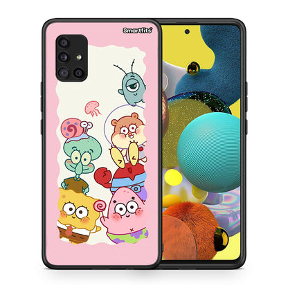 Θήκη Samsung Galaxy A51 5G Cute Companion από τη Smartfits με σχέδιο στο πίσω μέρος και μαύρο περίβλημα | Samsung Galaxy A51 5G Cute Companion case with colorful back and black bezels