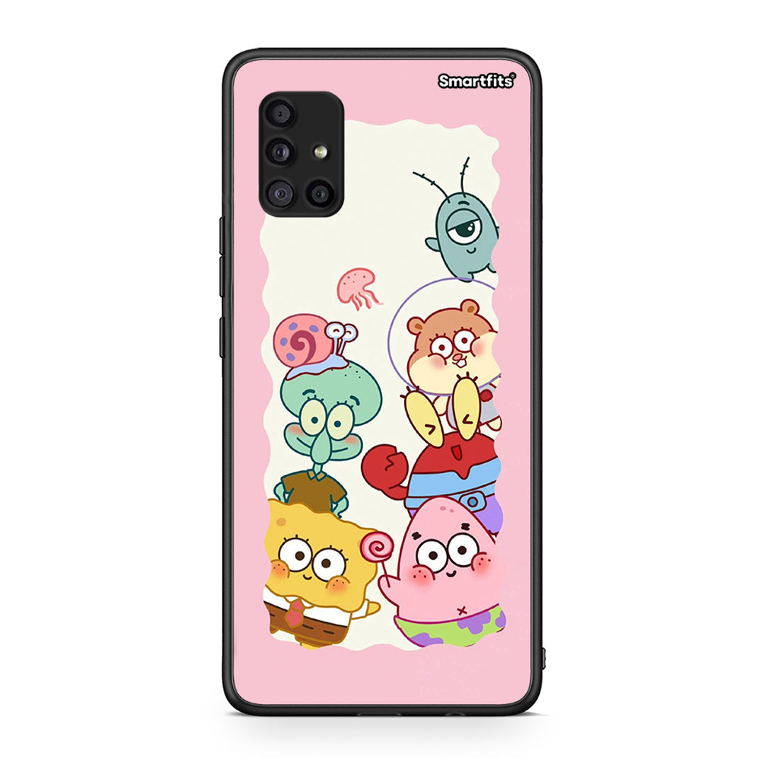 Samsung Galaxy A51 5G Cute Companion θήκη από τη Smartfits με σχέδιο στο πίσω μέρος και μαύρο περίβλημα | Smartphone case with colorful back and black bezels by Smartfits