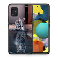 Thumbnail for Θήκη Samsung Galaxy A51 5G Tiger Cute από τη Smartfits με σχέδιο στο πίσω μέρος και μαύρο περίβλημα | Samsung Galaxy A51 5G Tiger Cute case with colorful back and black bezels