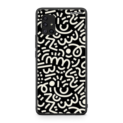 Samsung Galaxy A51 5G Doodle Art Θήκη από τη Smartfits με σχέδιο στο πίσω μέρος και μαύρο περίβλημα | Smartphone case with colorful back and black bezels by Smartfits