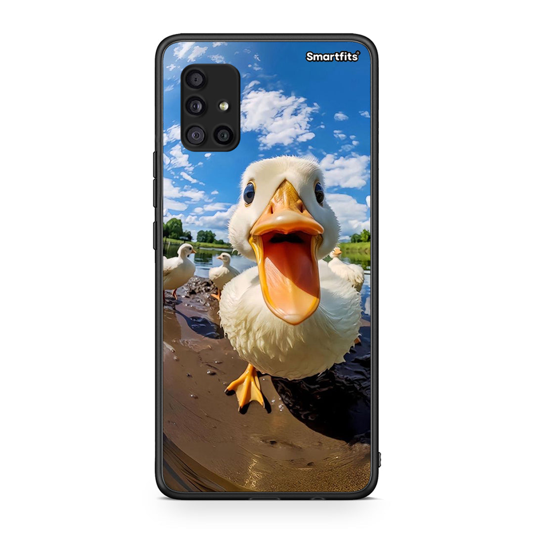 Samsung Galaxy A51 5G Duck Face θήκη από τη Smartfits με σχέδιο στο πίσω μέρος και μαύρο περίβλημα | Smartphone case with colorful back and black bezels by Smartfits