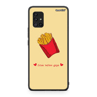 Thumbnail for Samsung Galaxy A51 5G Fries Before Guys Θήκη Αγίου Βαλεντίνου από τη Smartfits με σχέδιο στο πίσω μέρος και μαύρο περίβλημα | Smartphone case with colorful back and black bezels by Smartfits