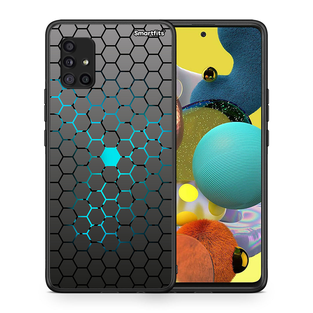 Θήκη Samsung Galaxy A51 5G Hexagonal Geometric από τη Smartfits με σχέδιο στο πίσω μέρος και μαύρο περίβλημα | Samsung Galaxy A51 5G Hexagonal Geometric case with colorful back and black bezels