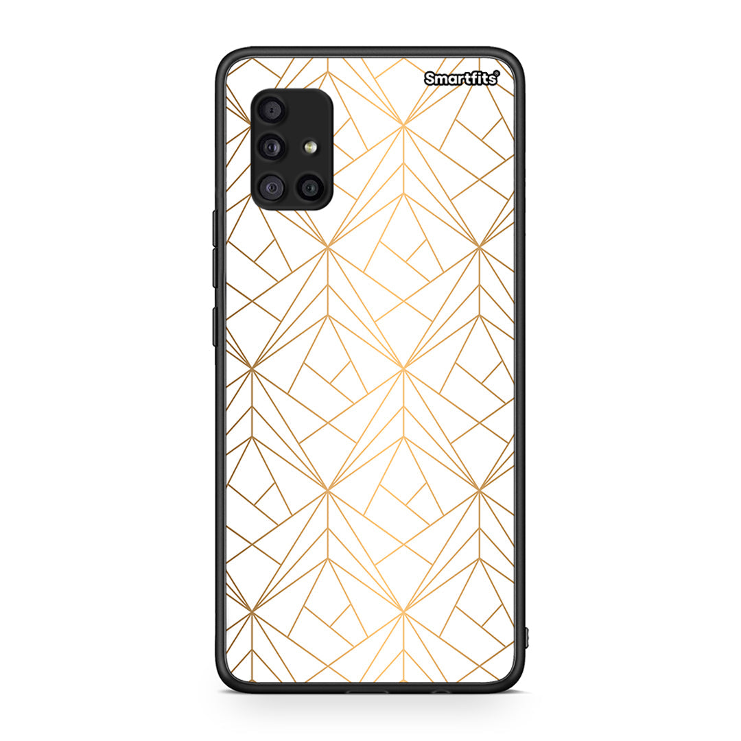 111 - Samsung Galaxy A51 5G Luxury White Geometric case, cover, bumper