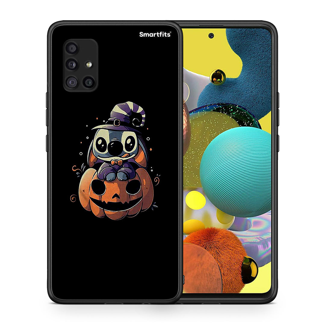 Θήκη Samsung Galaxy A51 5G Halloween Stitch από τη Smartfits με σχέδιο στο πίσω μέρος και μαύρο περίβλημα | Samsung Galaxy A51 5G Halloween Stitch case with colorful back and black bezels