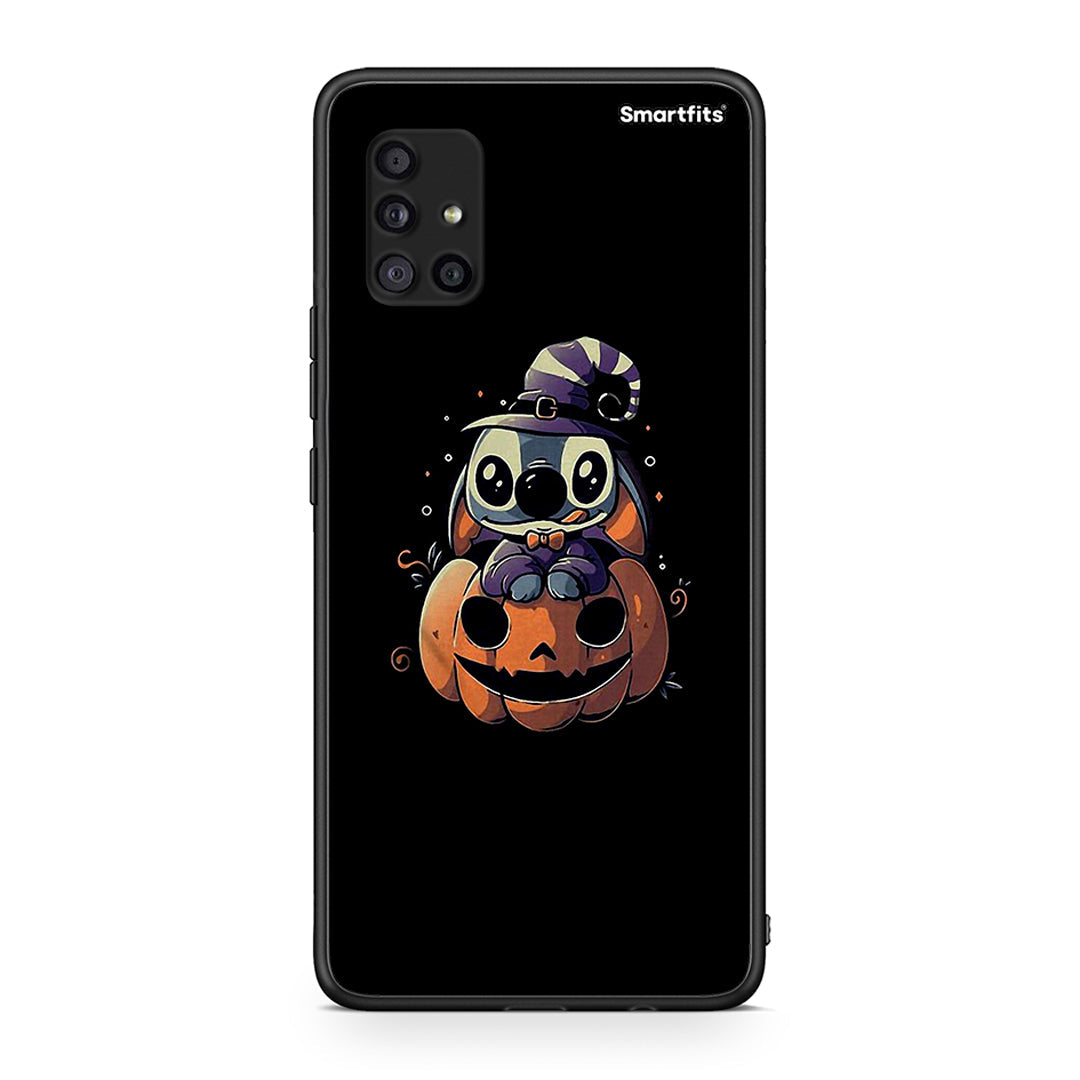 Samsung Galaxy A51 5G Halloween Stitch θήκη από τη Smartfits με σχέδιο στο πίσω μέρος και μαύρο περίβλημα | Smartphone case with colorful back and black bezels by Smartfits