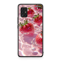 Thumbnail for Samsung Galaxy A51 5G Juicy Strawberries θήκη από τη Smartfits με σχέδιο στο πίσω μέρος και μαύρο περίβλημα | Smartphone case with colorful back and black bezels by Smartfits