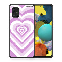 Thumbnail for Θήκη Samsung Galaxy A51 5G Lilac Hearts από τη Smartfits με σχέδιο στο πίσω μέρος και μαύρο περίβλημα | Samsung Galaxy A51 5G Lilac Hearts case with colorful back and black bezels