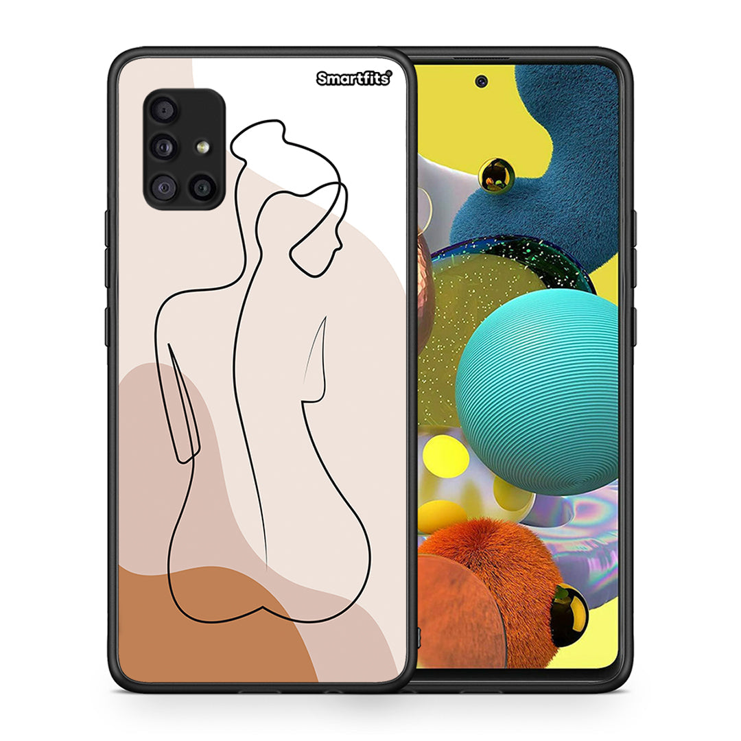 Θήκη Samsung Galaxy A51 5G LineArt Woman από τη Smartfits με σχέδιο στο πίσω μέρος και μαύρο περίβλημα | Samsung Galaxy A51 5G LineArt Woman case with colorful back and black bezels