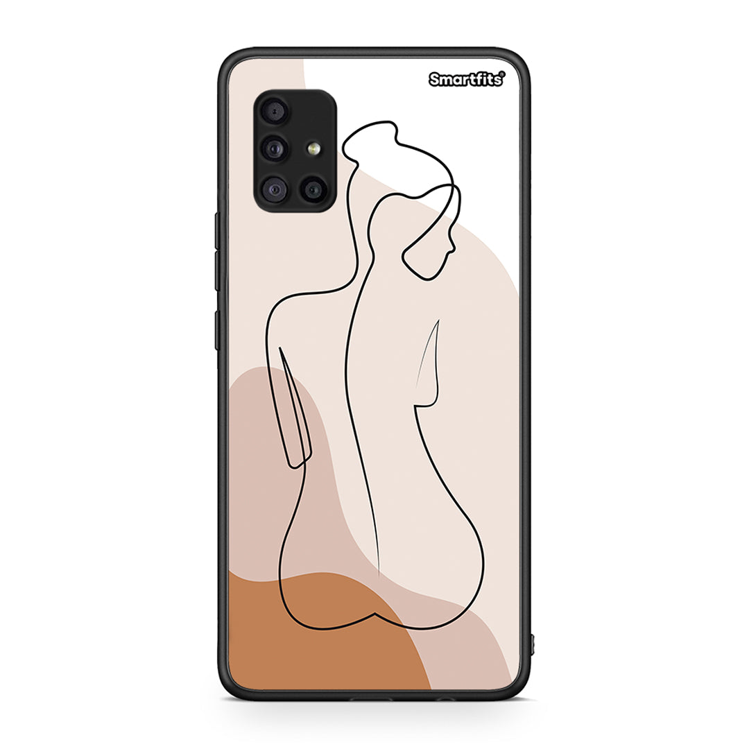 Samsung Galaxy A51 5G LineArt Woman θήκη από τη Smartfits με σχέδιο στο πίσω μέρος και μαύρο περίβλημα | Smartphone case with colorful back and black bezels by Smartfits