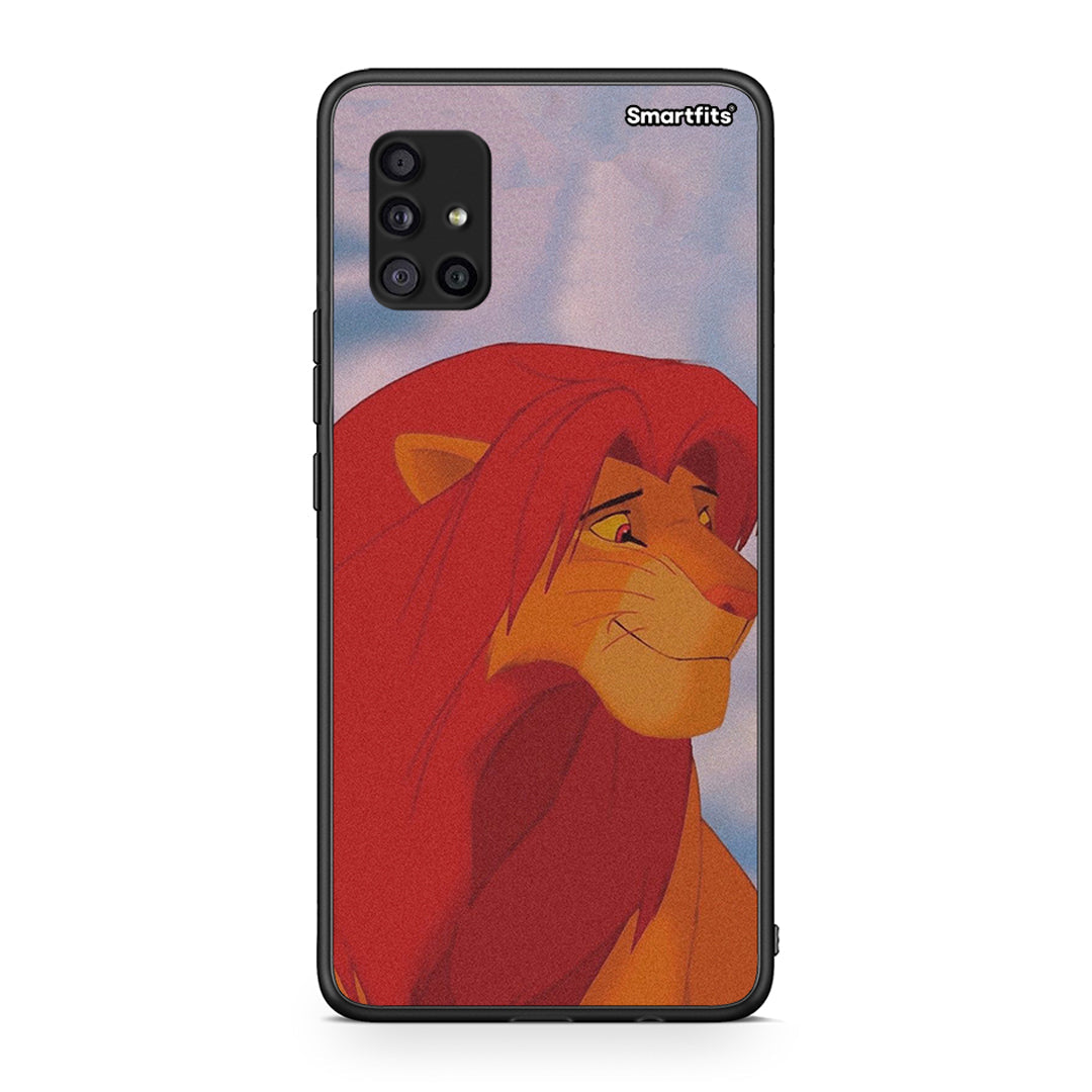 Samsung Galaxy A51 5G Lion Love 1 Θήκη Αγίου Βαλεντίνου από τη Smartfits με σχέδιο στο πίσω μέρος και μαύρο περίβλημα | Smartphone case with colorful back and black bezels by Smartfits