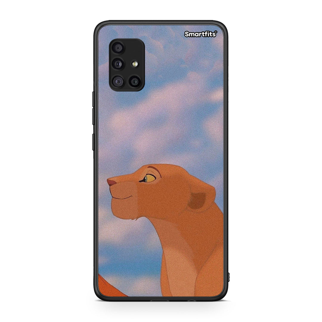 Samsung Galaxy A51 5G Lion Love 2 Θήκη Αγίου Βαλεντίνου από τη Smartfits με σχέδιο στο πίσω μέρος και μαύρο περίβλημα | Smartphone case with colorful back and black bezels by Smartfits