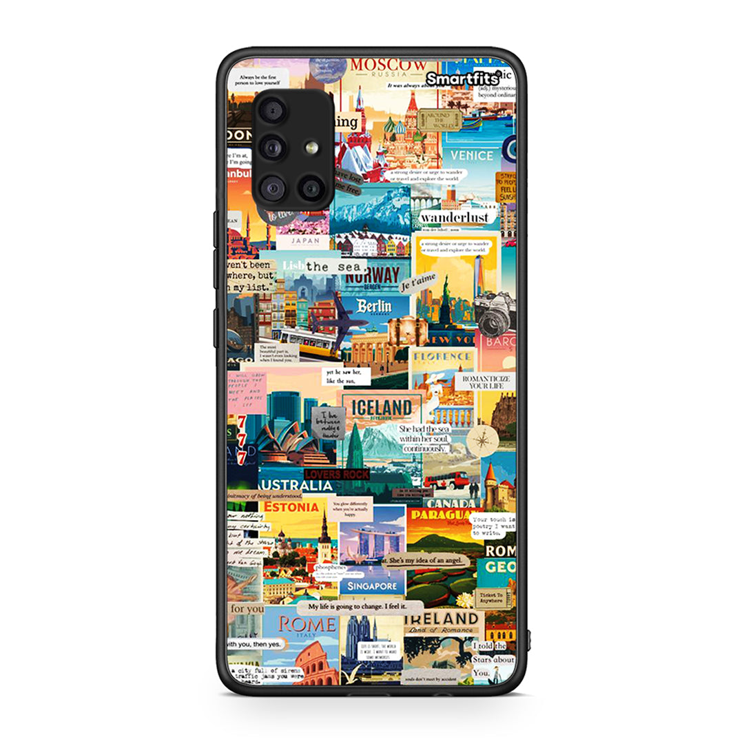 Samsung Galaxy A51 5G Live To Travel θήκη από τη Smartfits με σχέδιο στο πίσω μέρος και μαύρο περίβλημα | Smartphone case with colorful back and black bezels by Smartfits