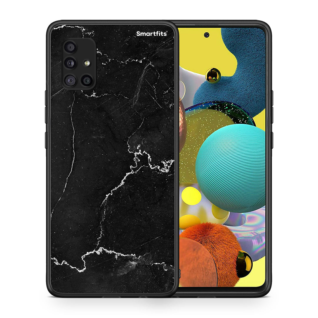 Θήκη Samsung Galaxy A51 5G Marble Black από τη Smartfits με σχέδιο στο πίσω μέρος και μαύρο περίβλημα | Samsung Galaxy A51 5G Marble Black case with colorful back and black bezels