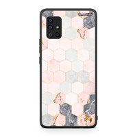 Thumbnail for 4 - Samsung Galaxy A51 5G Hexagon Pink Marble case, cover, bumper