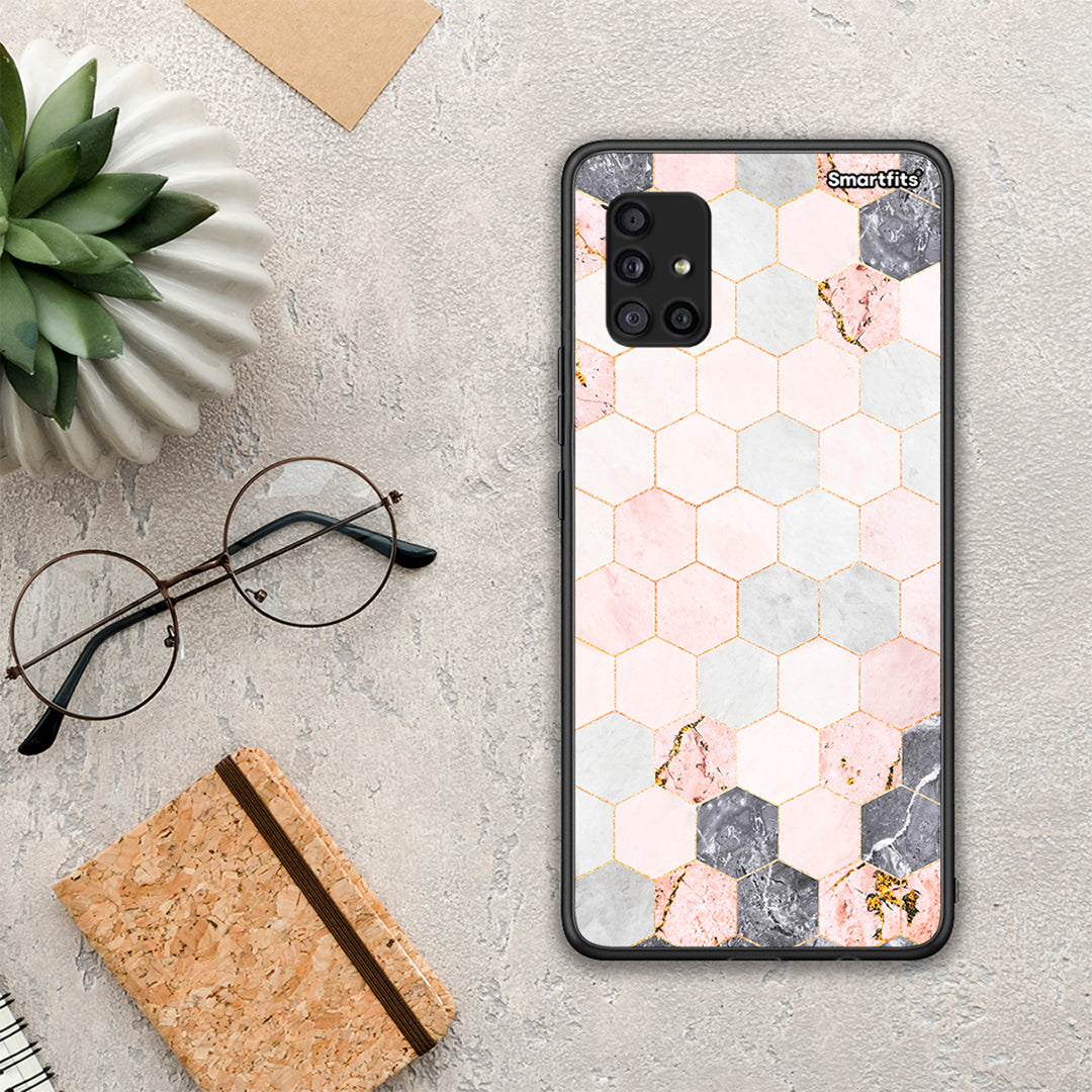 Marble Hexagon Pink - Samsung Galaxy A51 5G θήκη