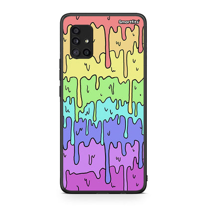 Samsung Galaxy A51 5G Melting Rainbow θήκη από τη Smartfits με σχέδιο στο πίσω μέρος και μαύρο περίβλημα | Smartphone case with colorful back and black bezels by Smartfits