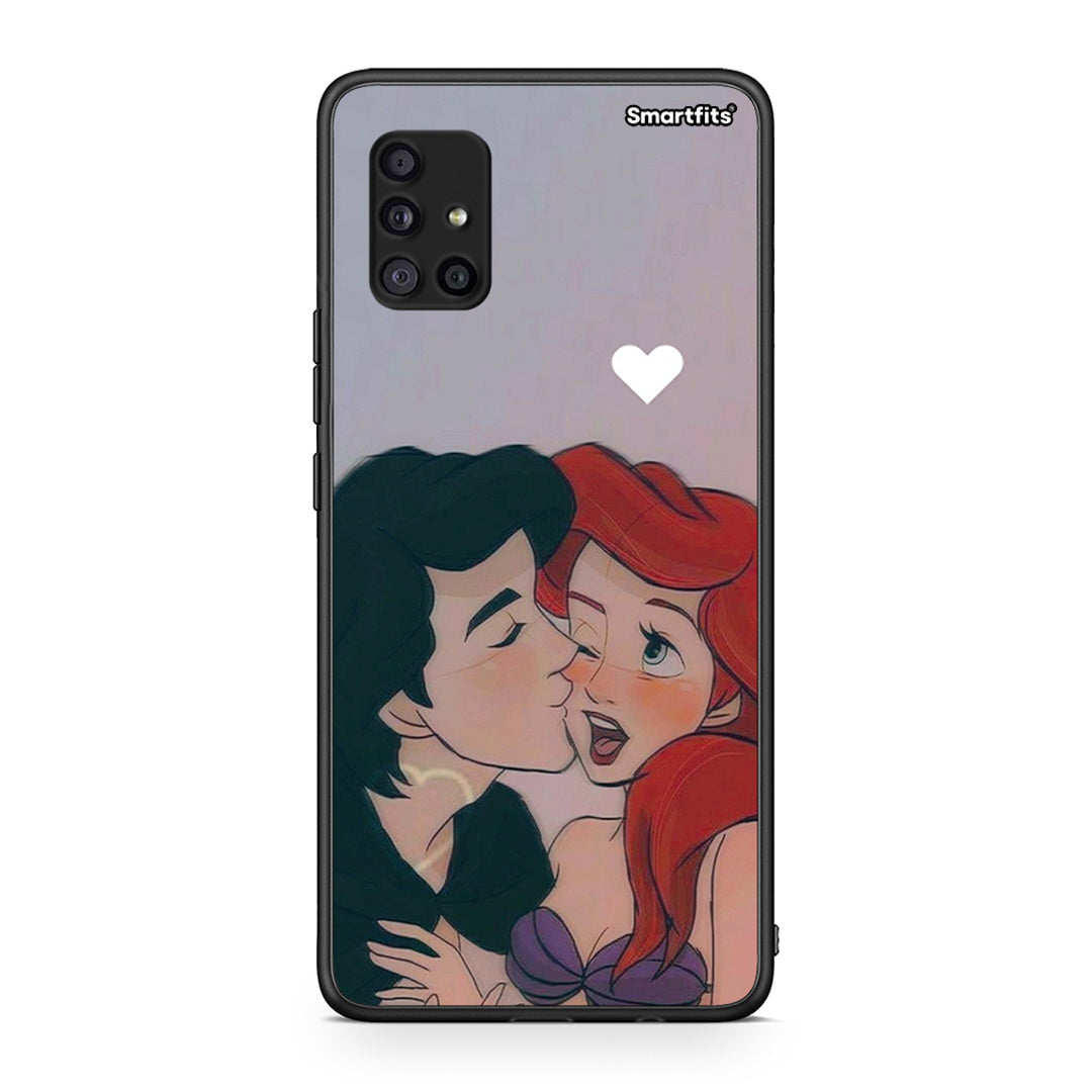 Samsung Galaxy A51 5G Mermaid Love Θήκη Αγίου Βαλεντίνου από τη Smartfits με σχέδιο στο πίσω μέρος και μαύρο περίβλημα | Smartphone case with colorful back and black bezels by Smartfits