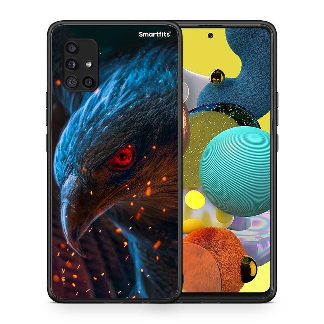 Θήκη Samsung Galaxy A51 5G Eagle PopArt από τη Smartfits με σχέδιο στο πίσω μέρος και μαύρο περίβλημα | Samsung Galaxy A51 5G Eagle PopArt case with colorful back and black bezels