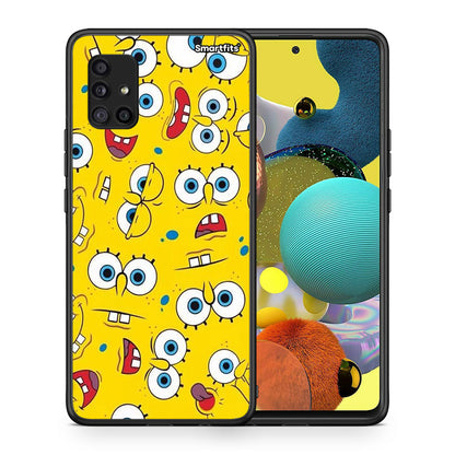 Θήκη Samsung Galaxy A51 5G Sponge PopArt από τη Smartfits με σχέδιο στο πίσω μέρος και μαύρο περίβλημα | Samsung Galaxy A51 5G Sponge PopArt case with colorful back and black bezels