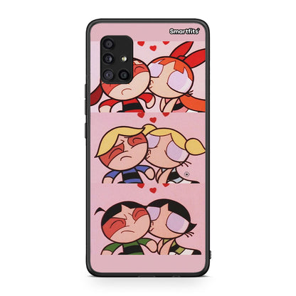 Samsung Galaxy A51 5G Puff Love Θήκη Αγίου Βαλεντίνου από τη Smartfits με σχέδιο στο πίσω μέρος και μαύρο περίβλημα | Smartphone case with colorful back and black bezels by Smartfits