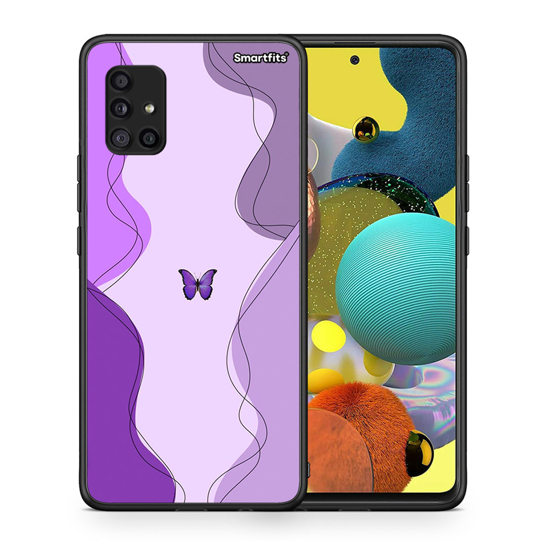 Purple Mariposa - Samsung Galaxy A51 5G θήκη