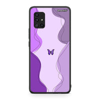 Thumbnail for Samsung Galaxy A51 5G Purple Mariposa Θήκη Αγίου Βαλεντίνου από τη Smartfits με σχέδιο στο πίσω μέρος και μαύρο περίβλημα | Smartphone case with colorful back and black bezels by Smartfits