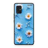 Thumbnail for Samsung Galaxy A51 5G Real Daisies θήκη από τη Smartfits με σχέδιο στο πίσω μέρος και μαύρο περίβλημα | Smartphone case with colorful back and black bezels by Smartfits