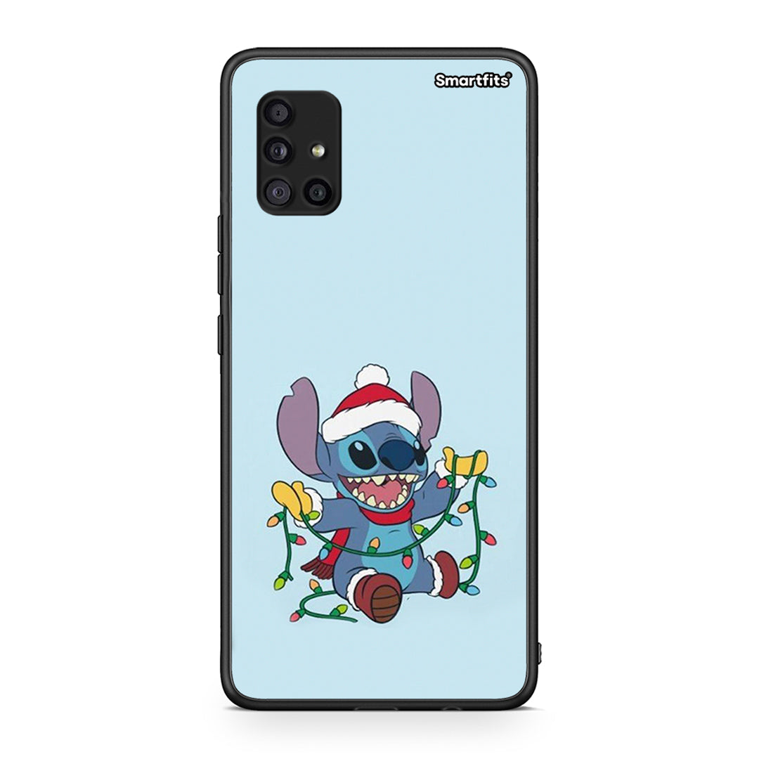 Samsung Galaxy A51 5G Santa Stich θήκη από τη Smartfits με σχέδιο στο πίσω μέρος και μαύρο περίβλημα | Smartphone case with colorful back and black bezels by Smartfits