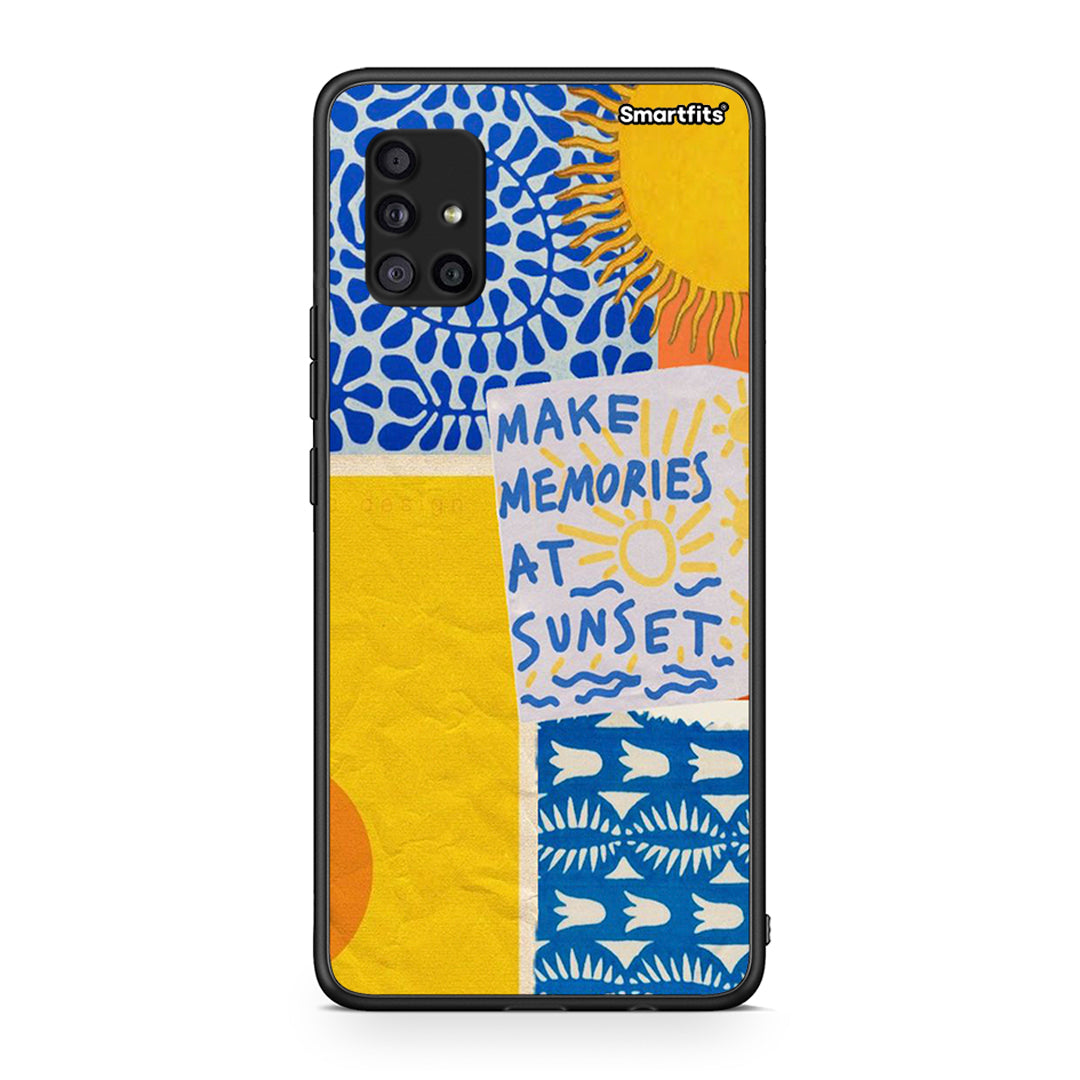 Samsung Galaxy A51 5G Sunset Memories Θήκη από τη Smartfits με σχέδιο στο πίσω μέρος και μαύρο περίβλημα | Smartphone case with colorful back and black bezels by Smartfits