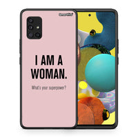 Thumbnail for Θήκη Samsung Galaxy A51 5G Superpower Woman από τη Smartfits με σχέδιο στο πίσω μέρος και μαύρο περίβλημα | Samsung Galaxy A51 5G Superpower Woman case with colorful back and black bezels