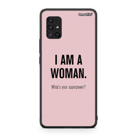 Thumbnail for Samsung Galaxy A51 5G Superpower Woman θήκη από τη Smartfits με σχέδιο στο πίσω μέρος και μαύρο περίβλημα | Smartphone case with colorful back and black bezels by Smartfits